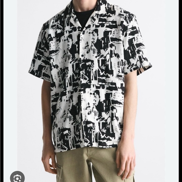 Zara Other - Zara Black and White Abstract Button Down Shirt